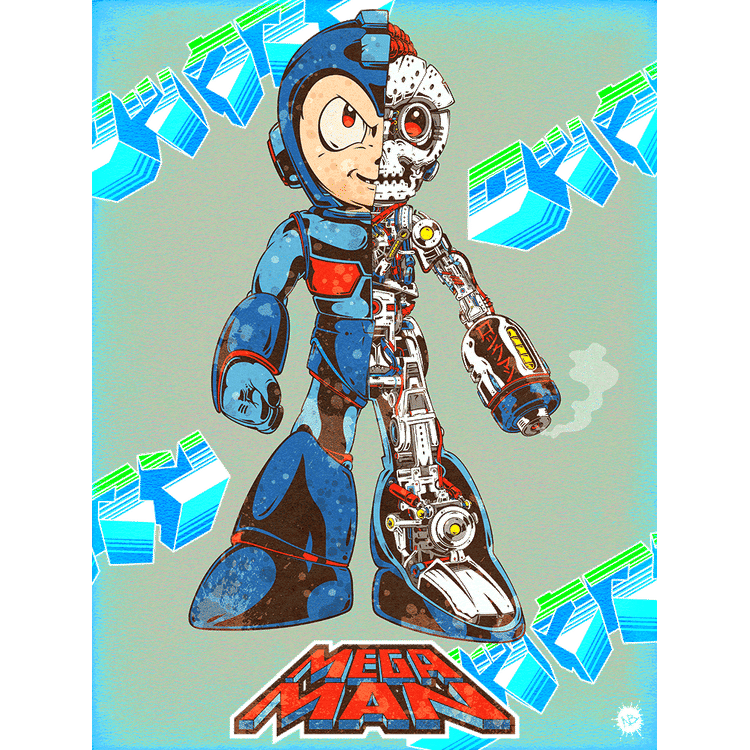 "Rokkuman | Mega-Dissection | ロックマン" Smoke Green Mega Kanji Trans Variant by Beery Method