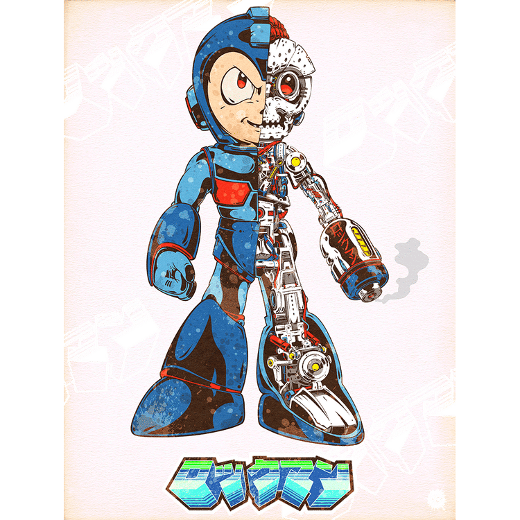 "Rokkuman | Mega-Dissection | ロックマン" Smoke Rok Kanji Trans Variant by Beery Method