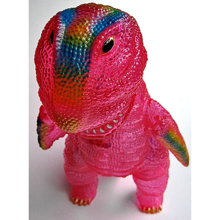 Rainbow paint clear Gogamezilla (Psychedelia version) with heart by Anraku Ansaku