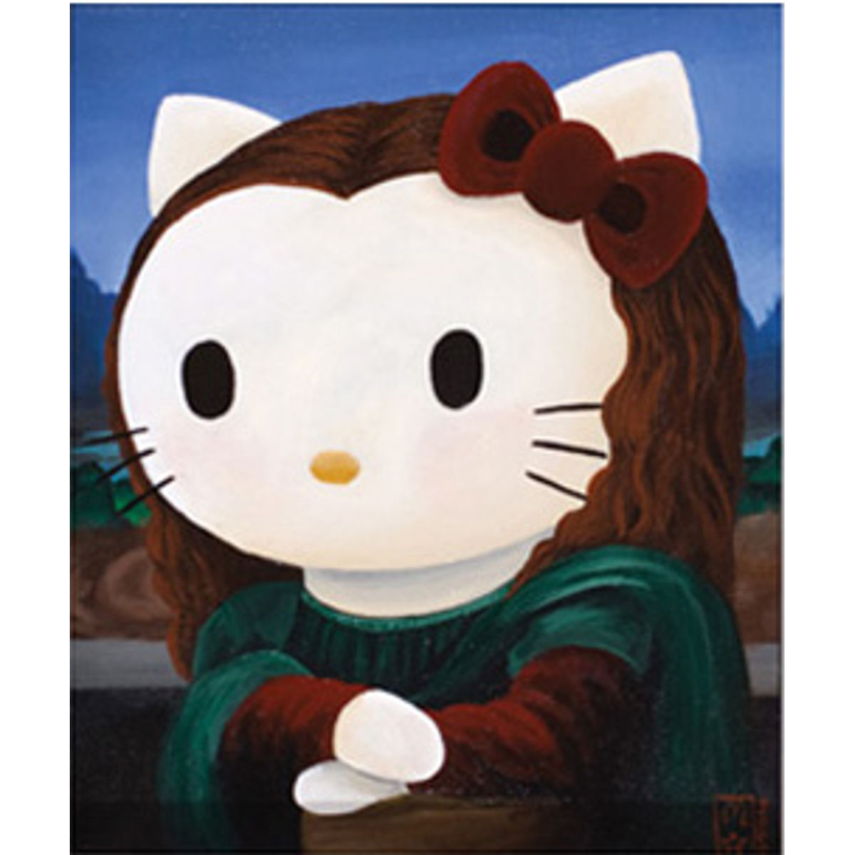 Mona Kitty Smiles with Her Heart Print