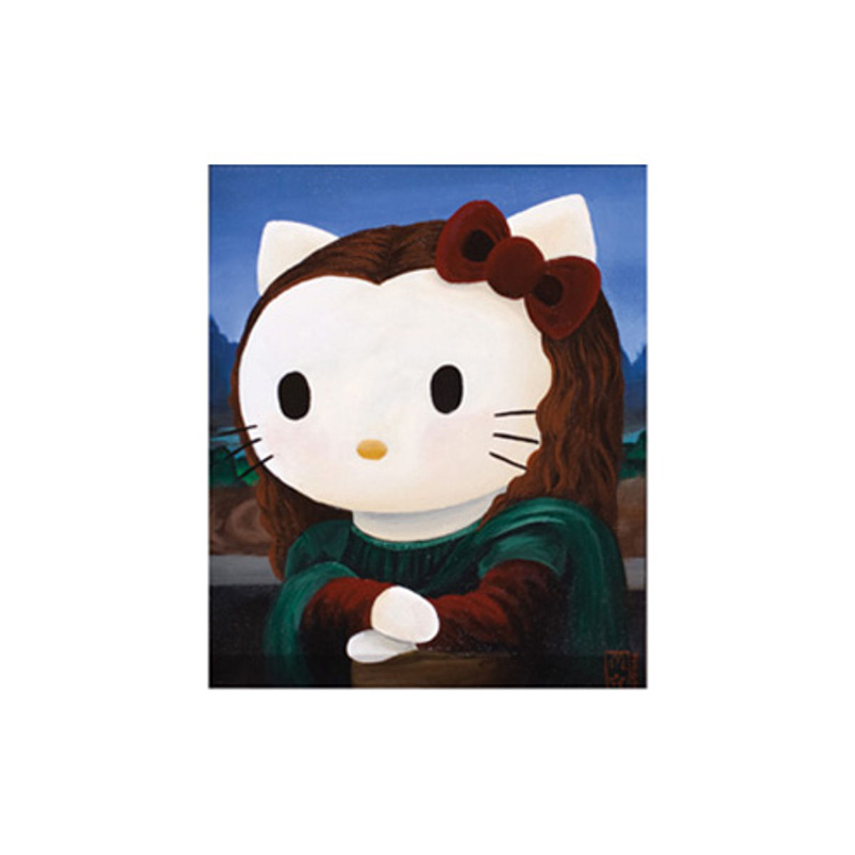 Mona Kitty Smiles with Her Heart Print