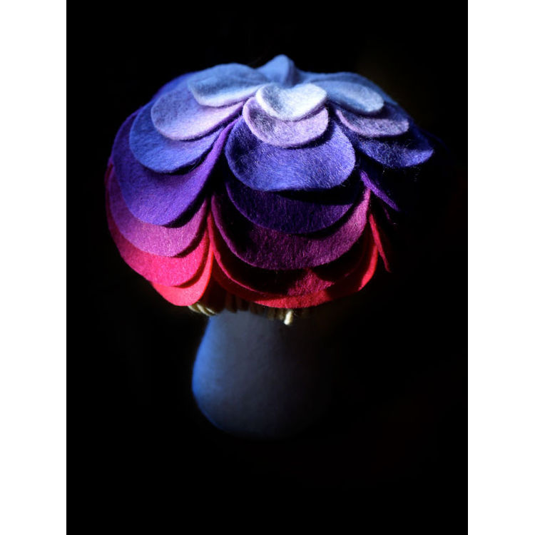 Purple Muju Mushroom Felt Sculpture by Miss Muju