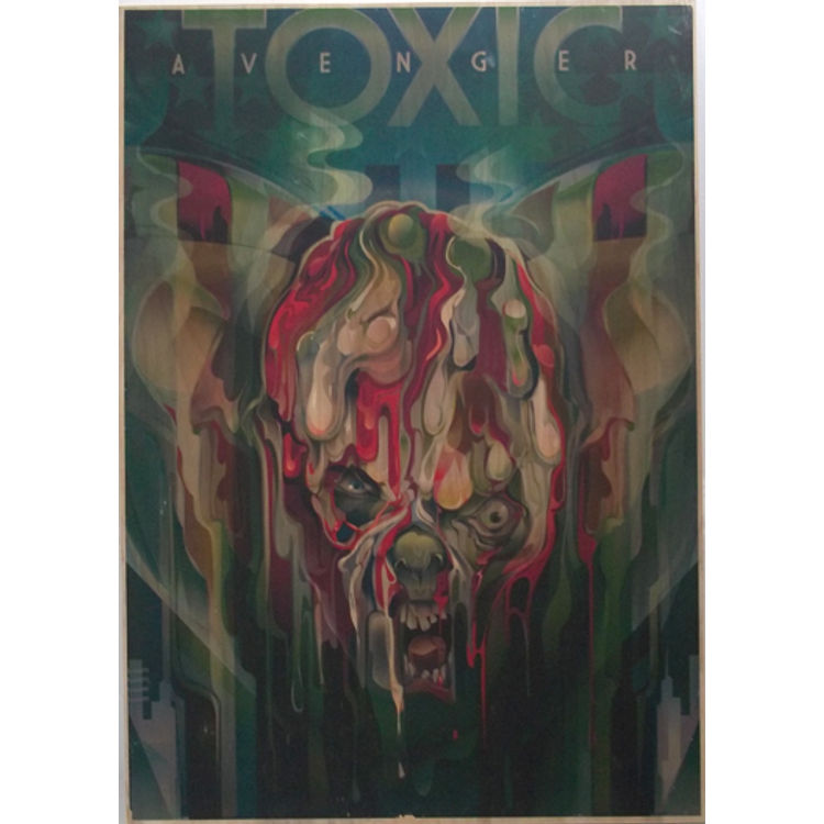 TOXIC AVENGER 1/1 VECTOR TRANSFER ON WOOD by Orlando Arocena
