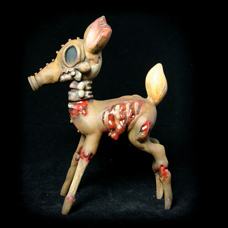 Bambie Gasmask Zombie Deer by DrilOne