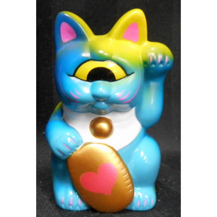 Fortune Cat Baby ( blue molding / yellow green / oval : Heart ) by Real X Head (Mori Katsura)