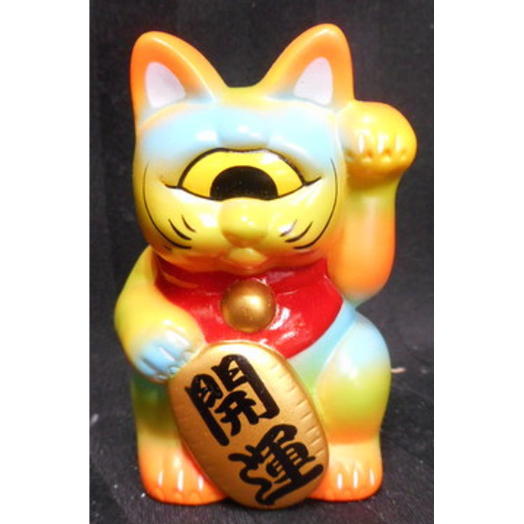 Fortune Cat Baby ( skin color molding / orange , yellow, green, light blue ) by Real X Head (Mori Katsura)
