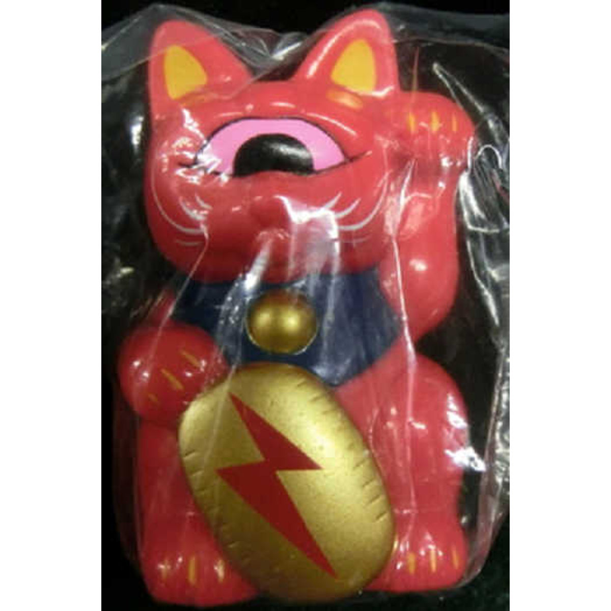 Fortune Cat Baby ( oval / lightning / red )
