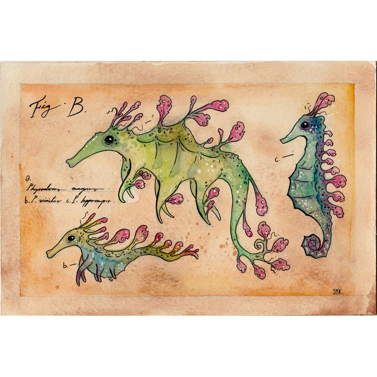 LEAFY SEADRAGONISH PRINT by Sawdust Bear (Shing Yin Khor)