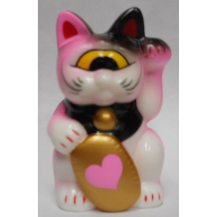 Fortune Cat Baby ( white molding / Black Pink / oval : Heart ) by Real X Head (Mori Katsura)