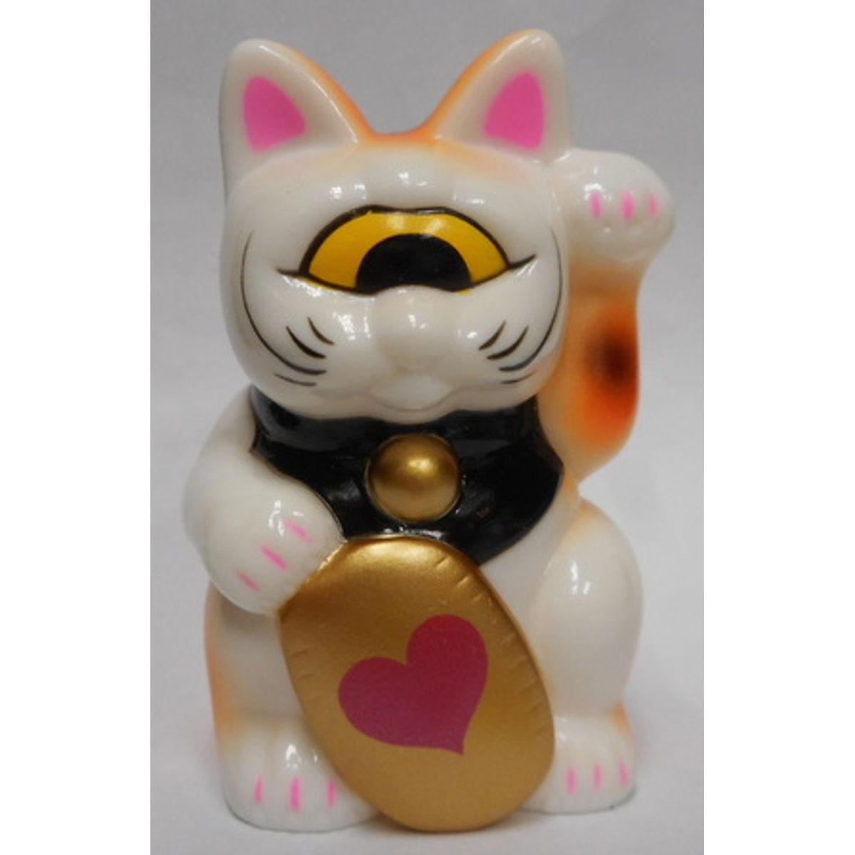 Fortune Cat Baby / ( white molding / orange / oval : Heart )