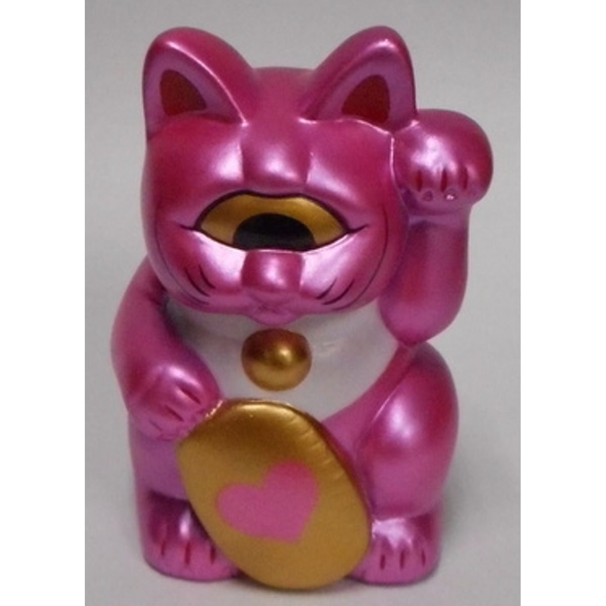 Fortune Cat Baby ( blue molding / Metapinku / oval : Heart )