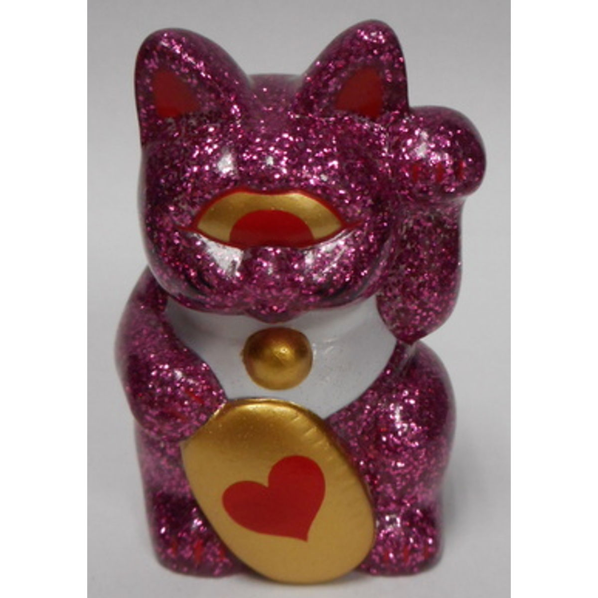 Fortune Cat Baby / ( giga lame Clear Pink molding / oval : Heart )
