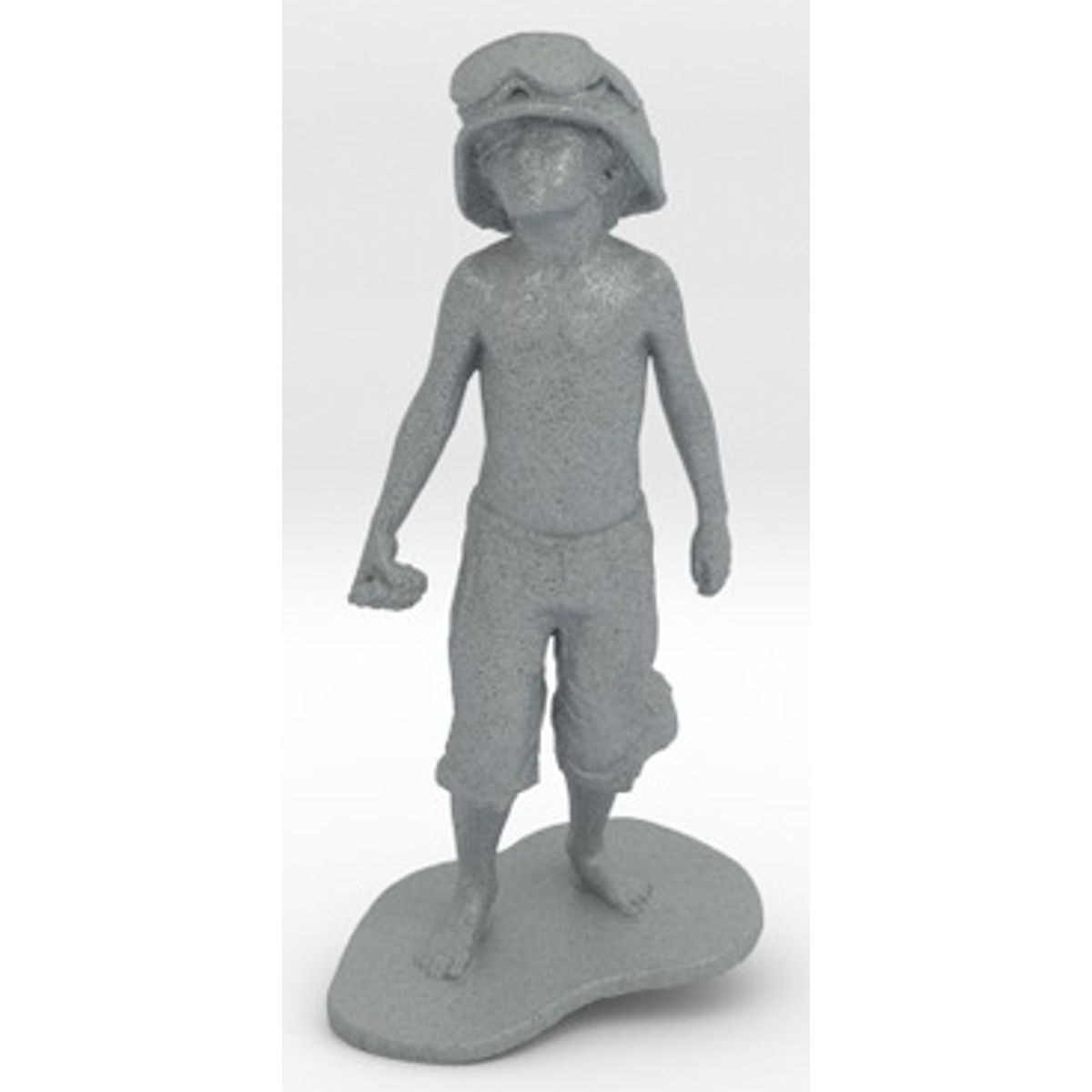 Boy Soldier (15cm Tall) - Polished Metallic Plastic Grey