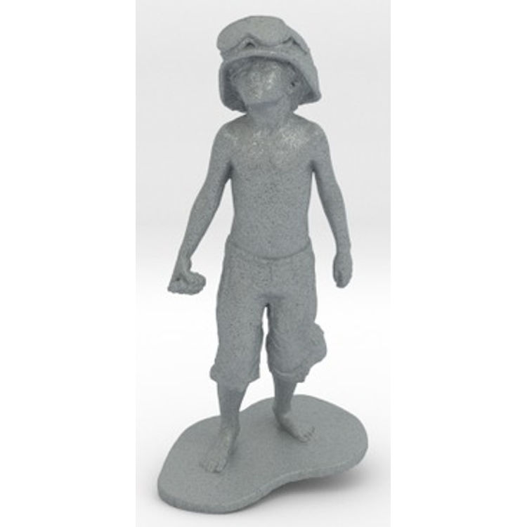 Boy Soldier (15cm Tall) - Polished Metallic Plastic Grey by Schoony