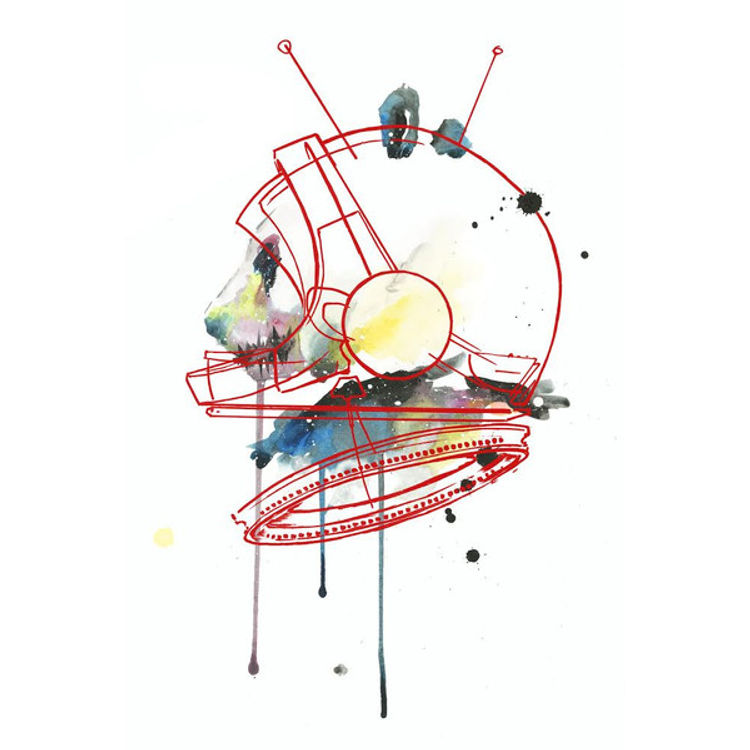 SPACE PANDA (RED) by Lora Zombie