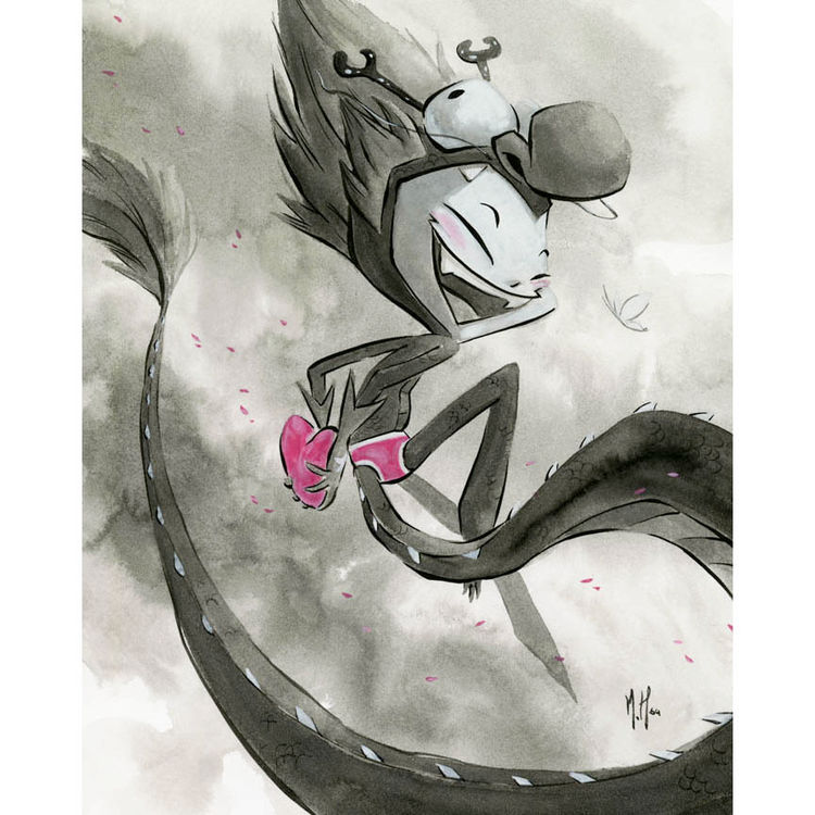 Dragon Boy Heart Limited Edition Art Print by Martin Hsu