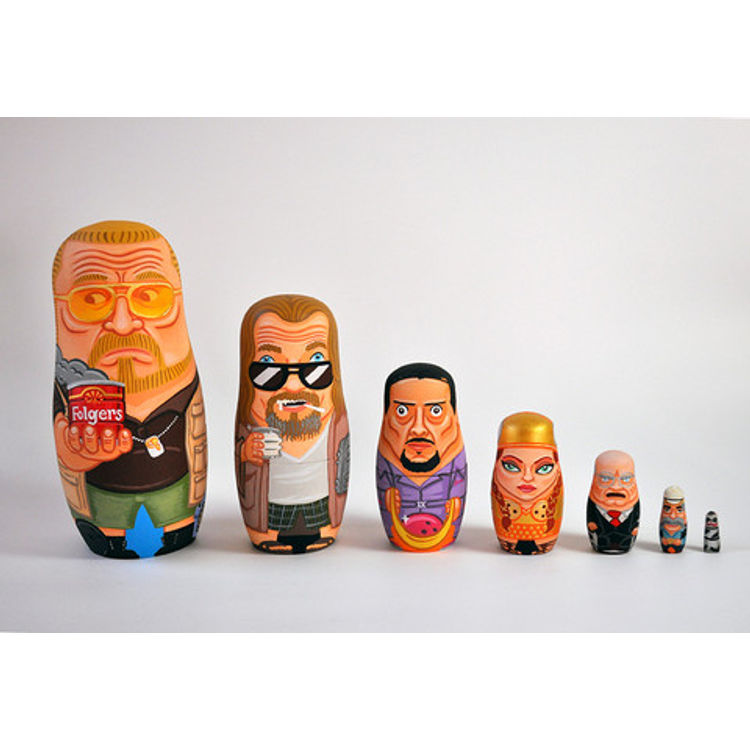 Big Lebowski Nesting Dolls by Andy Stattmiller