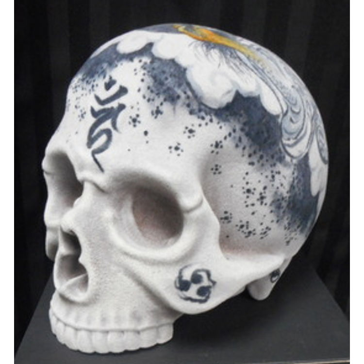 secret base GANJI THREE TIDES TATTOO 1/1 SKULL HEAD /  Gold Rush ( gray Flocked ) by GANJI (Three Tides tattoo)