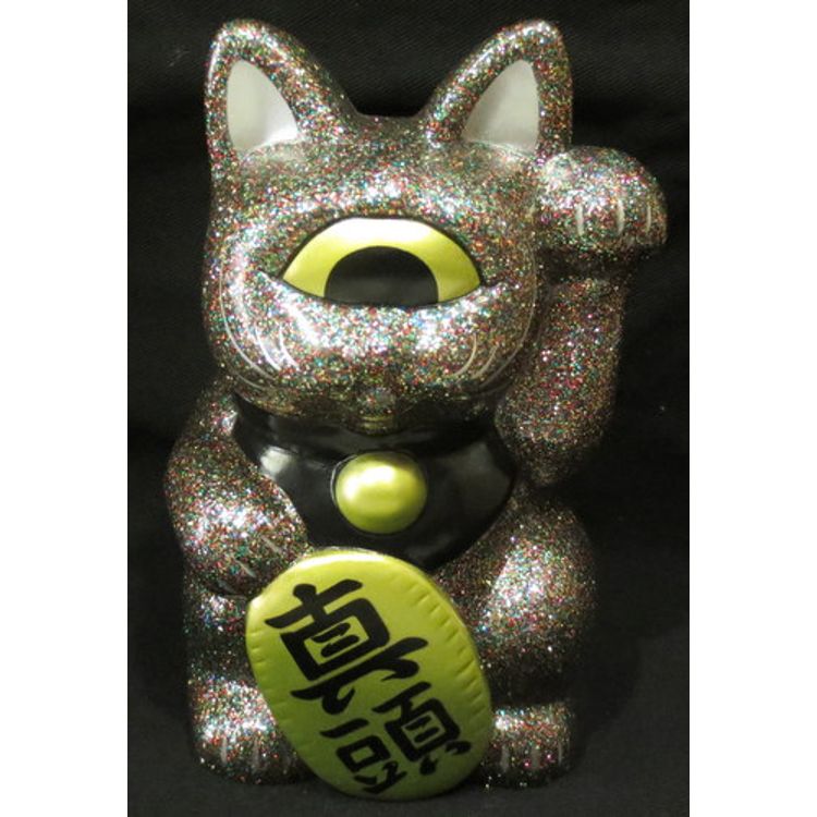 Fortune Cat " Maatama " molded color : Gigarame ] paint : black , white black gold-eye by Real X Head (Mori Katsura)