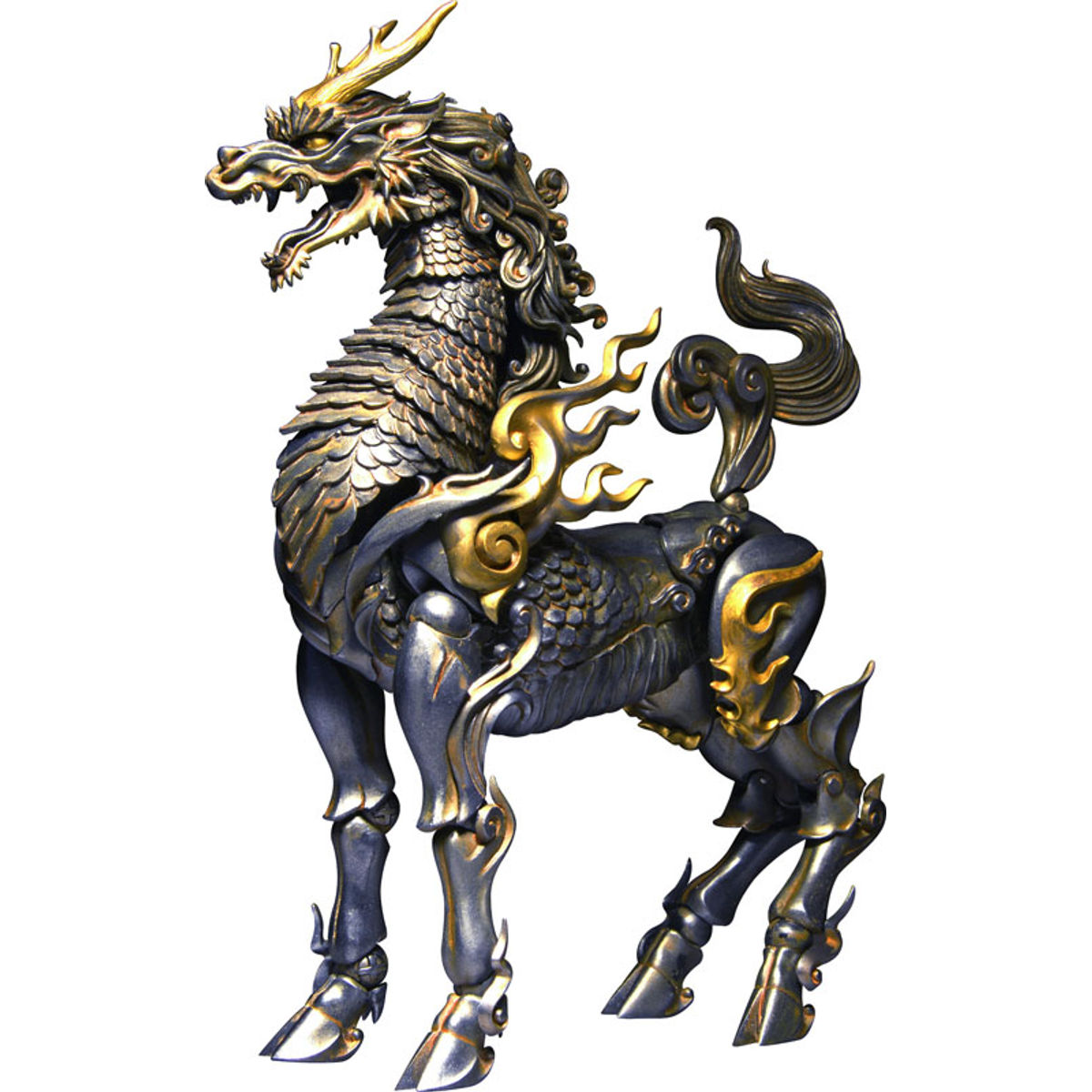 TK Project KT-001 Takeya Style Jizai Okimono "Kirin" Iron Rust Look Edition