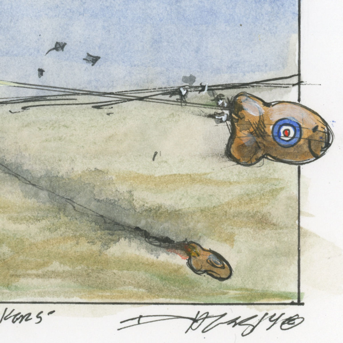 Re-2001 Falco-Mouth Bass Scores Two Victories Over Hawker Crackers - Original Artwork