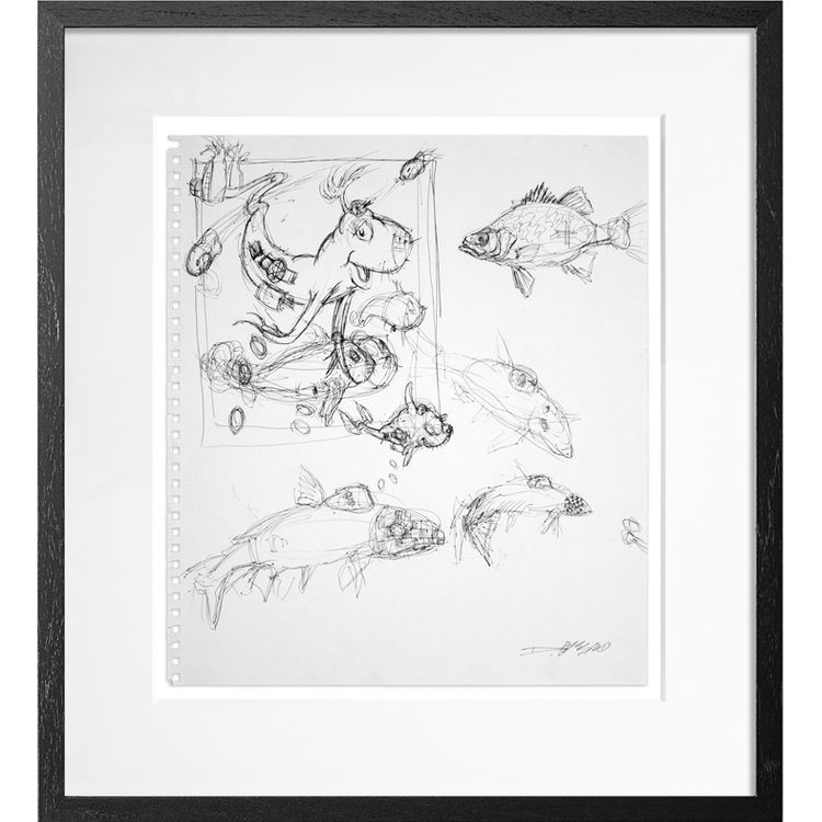 Fish From Above - Sketch 2 by Derek Hess
