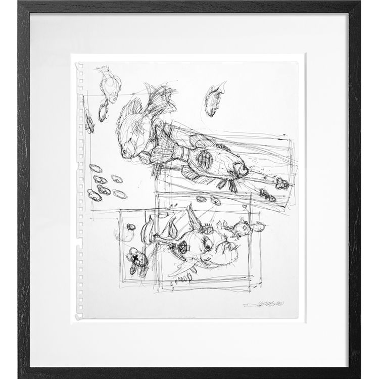 Fish From Above - Sketch 3 by Derek Hess
