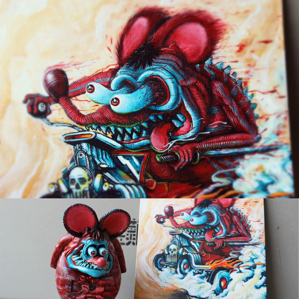 TT "RAT FINK" TOY AND CANVAS SET