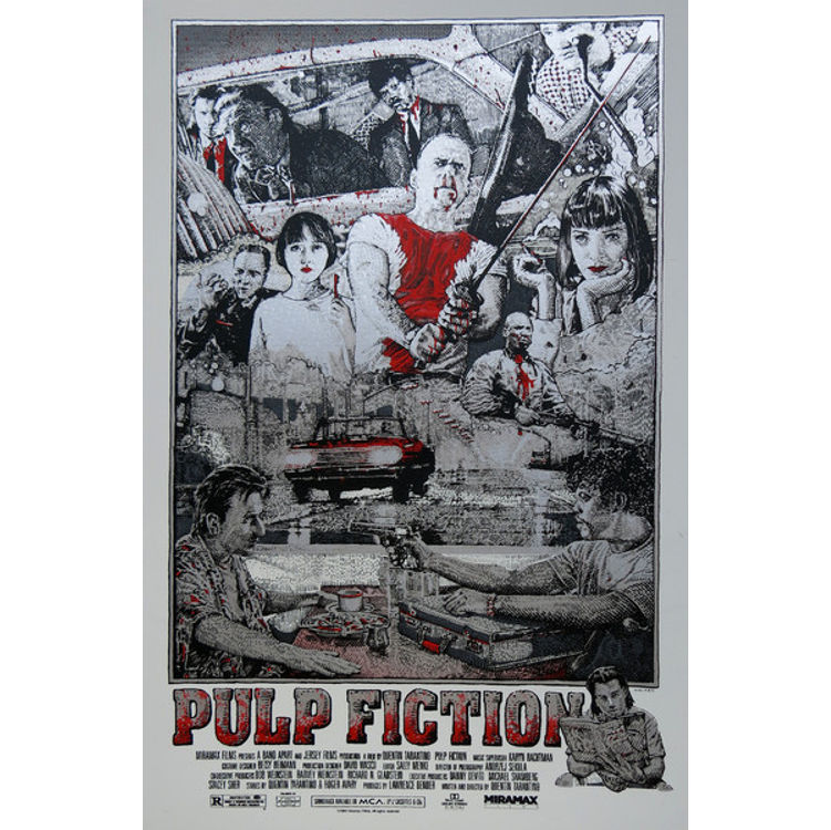 Pulp Fiction - Embossed Foil by David Welker