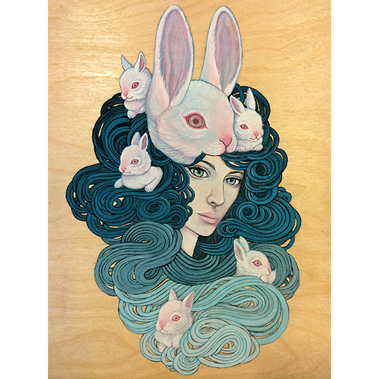 BABY HARES PAINTING by Candie Bolton