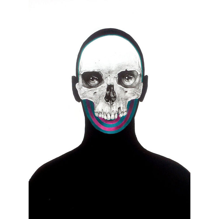 SKULL STUDY 3 - ORIGINAL ARTWORK by Mr Four Fingers