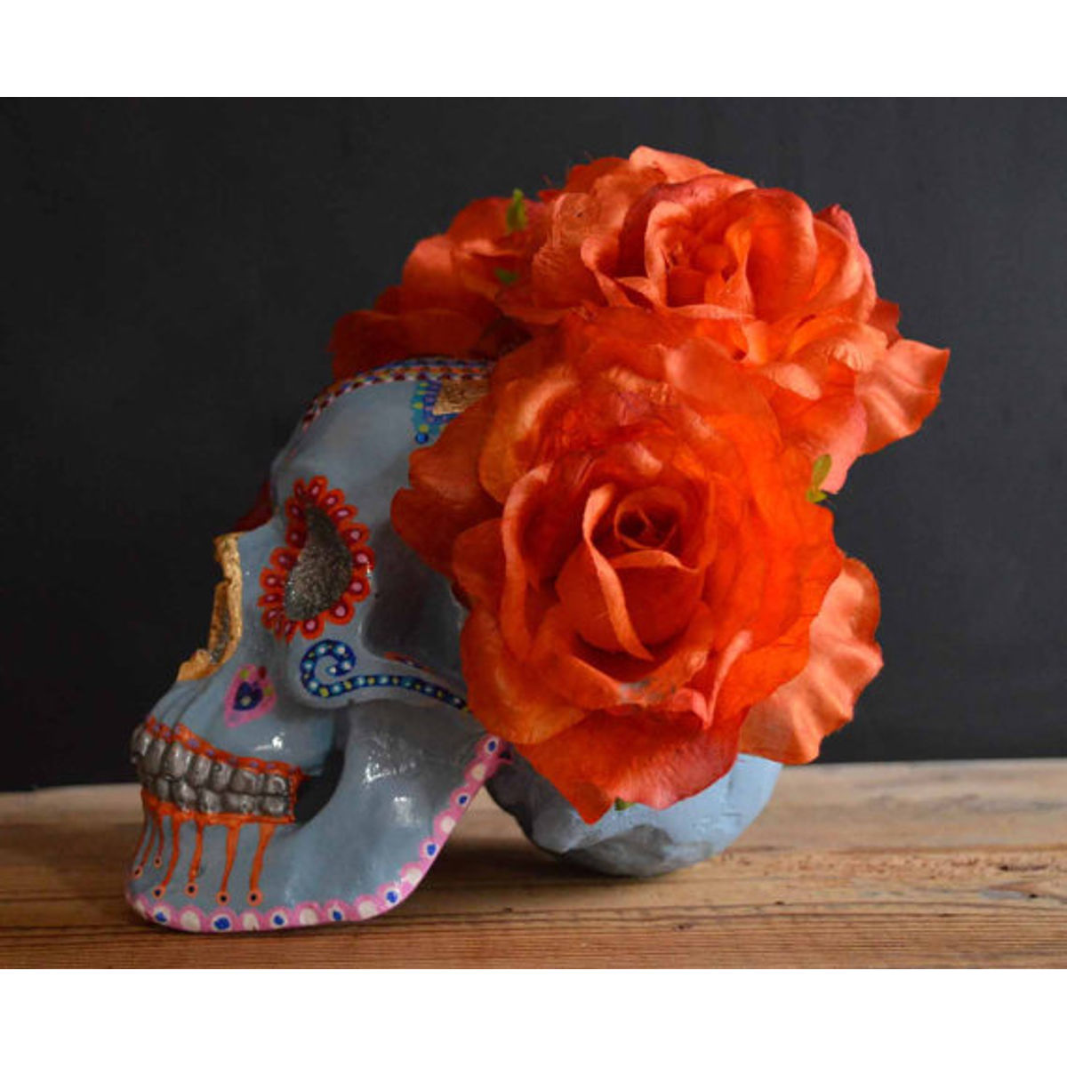 Dia De Los Muertos Skull - Orange