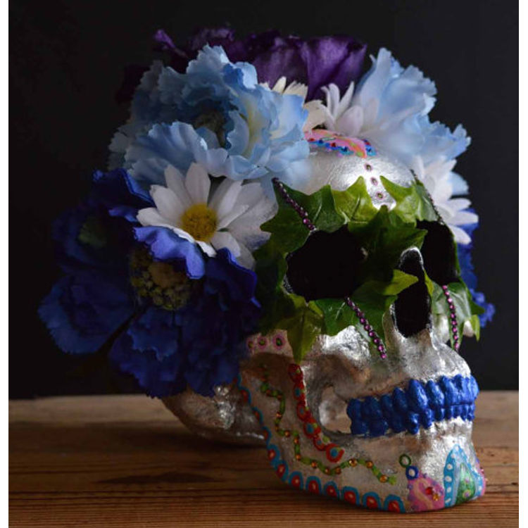 Dia De Los Muertos Skull - Blue by Nonnock