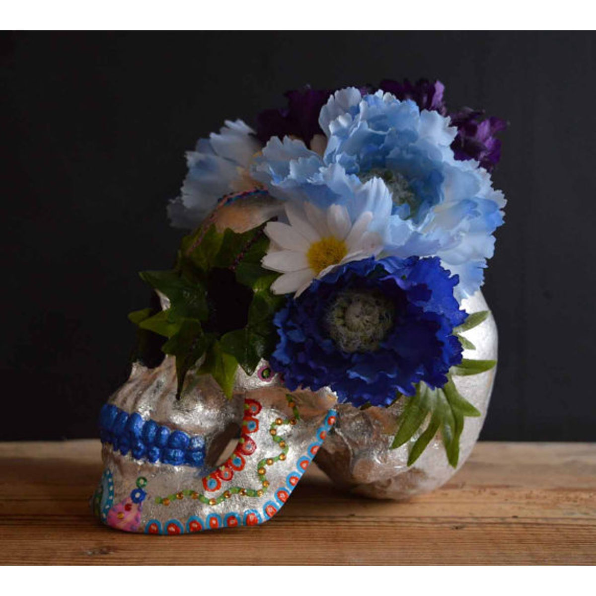 Dia De Los Muertos Skull - Blue