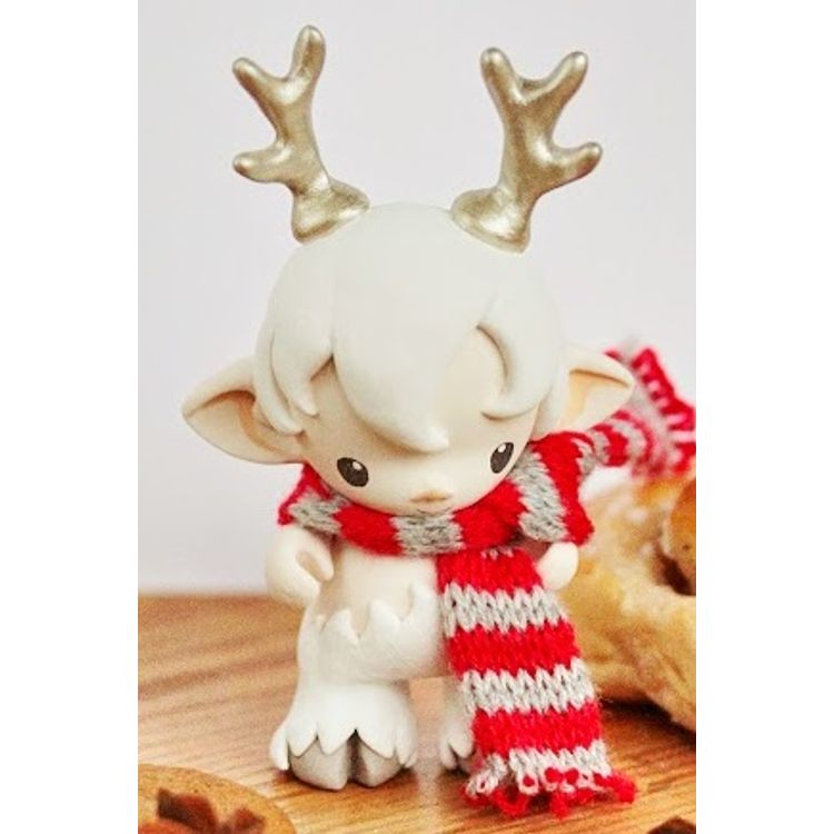 faun in white - golden antlers by Mijbil Teko (Silvia Minucelli)
