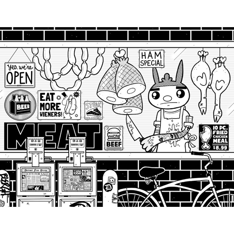 The Butcher Shop - print by Kill Taupe