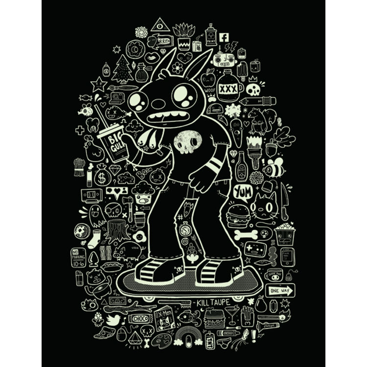 Skater Rabbit - Print by Kill Taupe