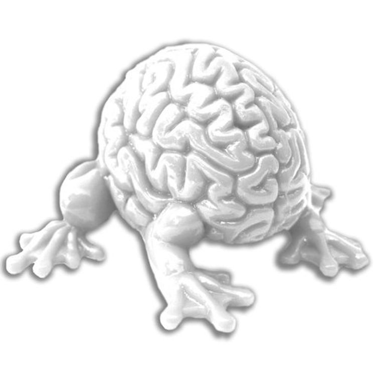 Mini Jumping Brain (Keychain) white by Emilio Garcia