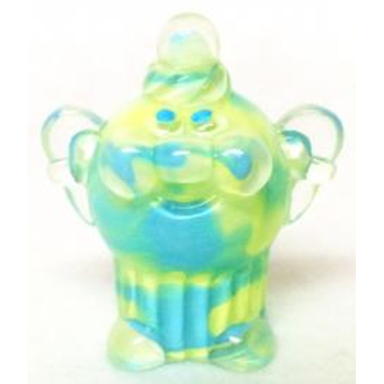 Cuppy Marble painting (cream yellow x Blue) by Aya Takeuchi