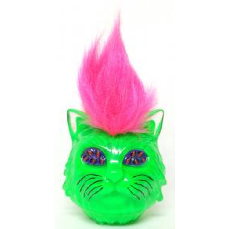 MANY EYES CAT HEAD Green Mohawk by Aya Takeuchi