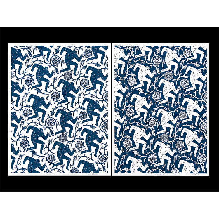 Pattern of Corruption (Blue/White) by Obey Giant (Shepard Fairey)