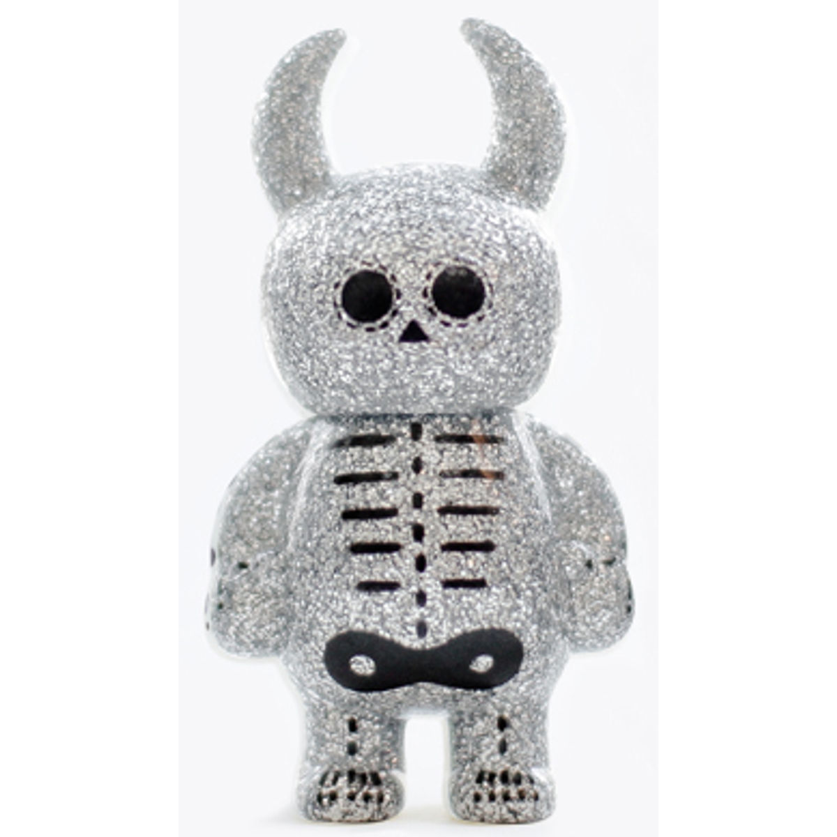 Skull Uamou - Silver Lamé  Black Decoration