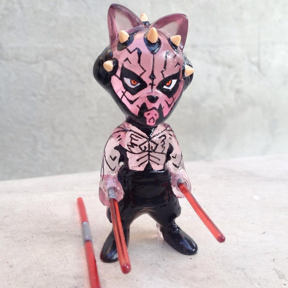 Darth Meaw Clear Pink