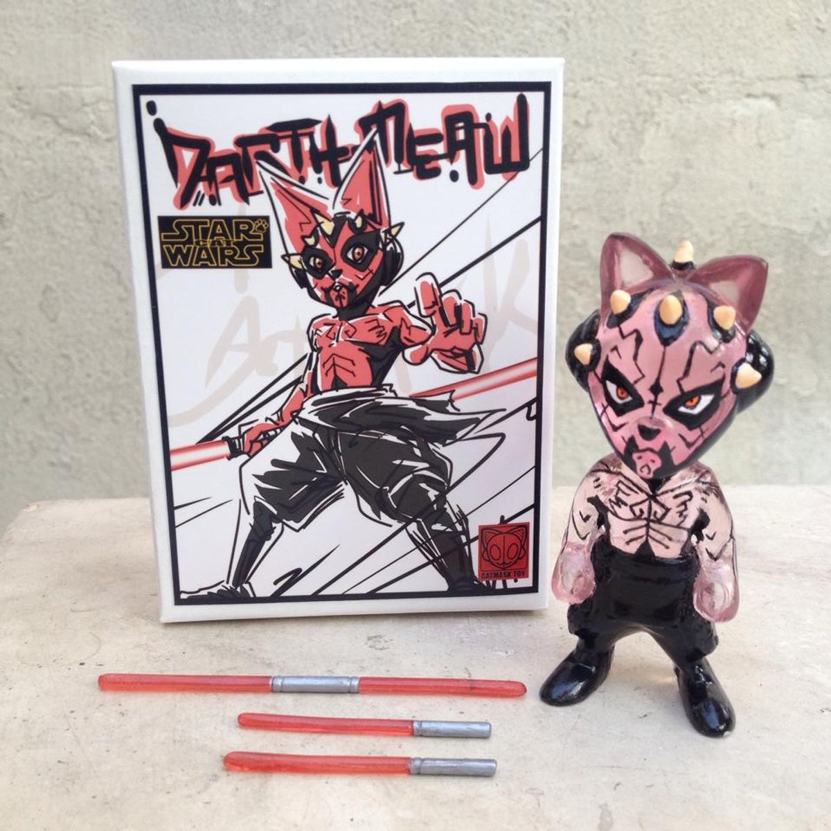 Darth Meaw Clear Pink