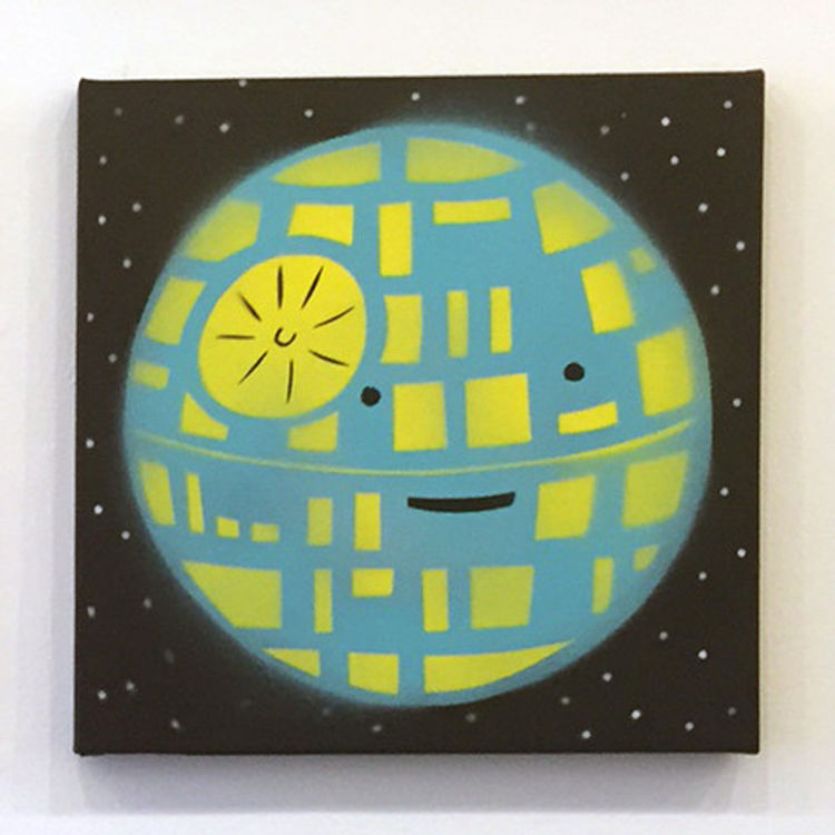 Happy Death Star (Light Blue/Yellow) by Dan Goodsell