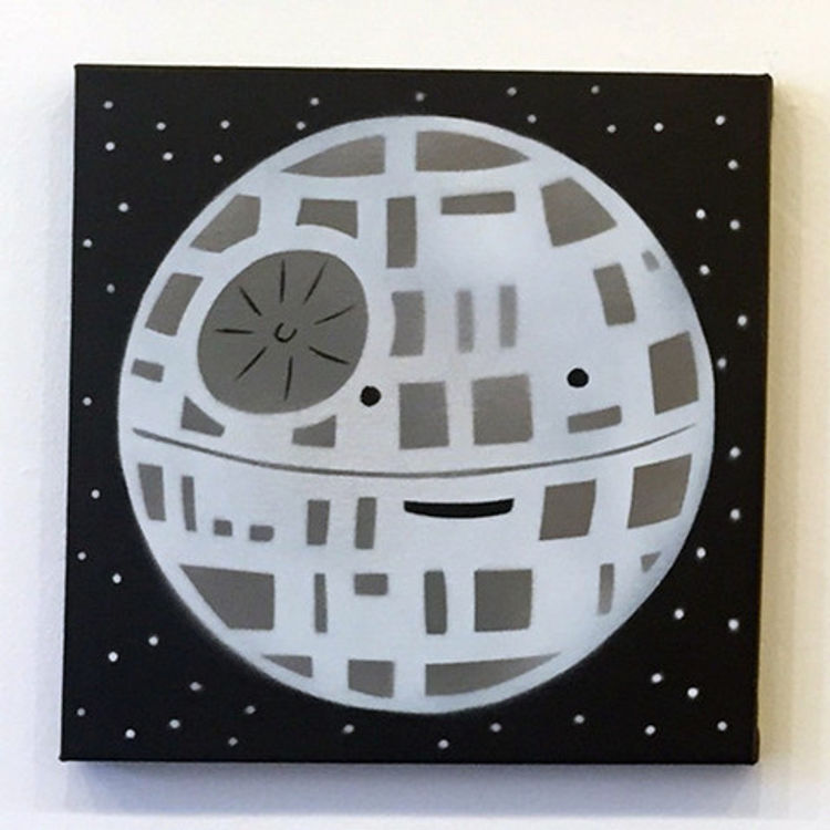 Happy Death Star (Light Grey/Dark Grey) by Dan Goodsell
