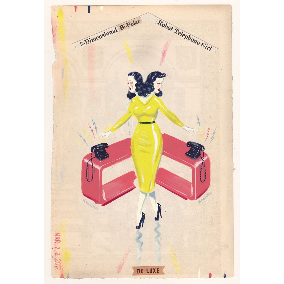 3-D Bi-Polar Robot Telephone Girl