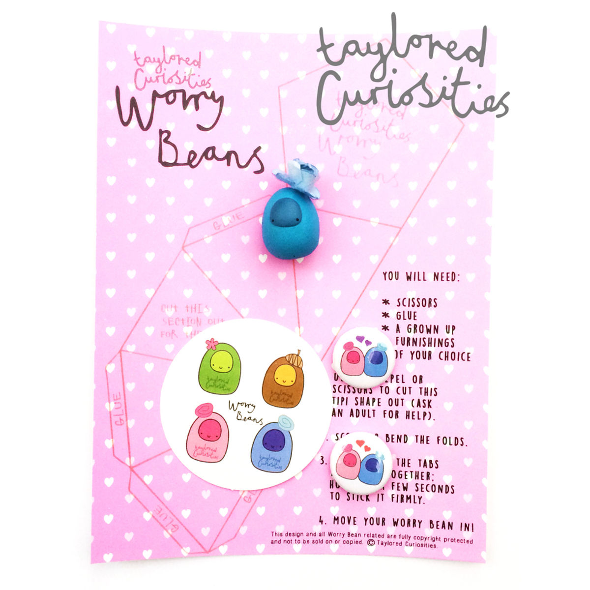 Worry Beans - Bashful Buds - blue
