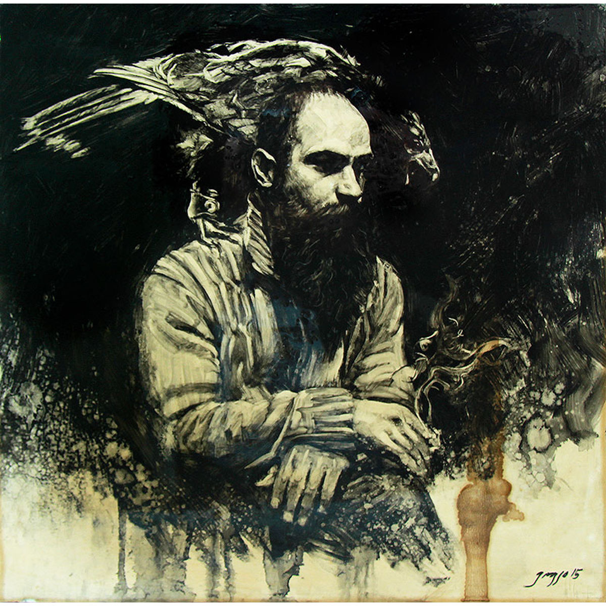 Self Portrait With Harris Hawk (2015)