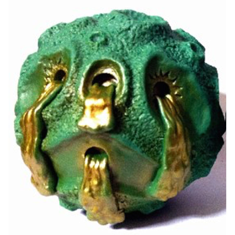Sofubi Oozeball: OG "ooze-it" Green & gold by Zectron